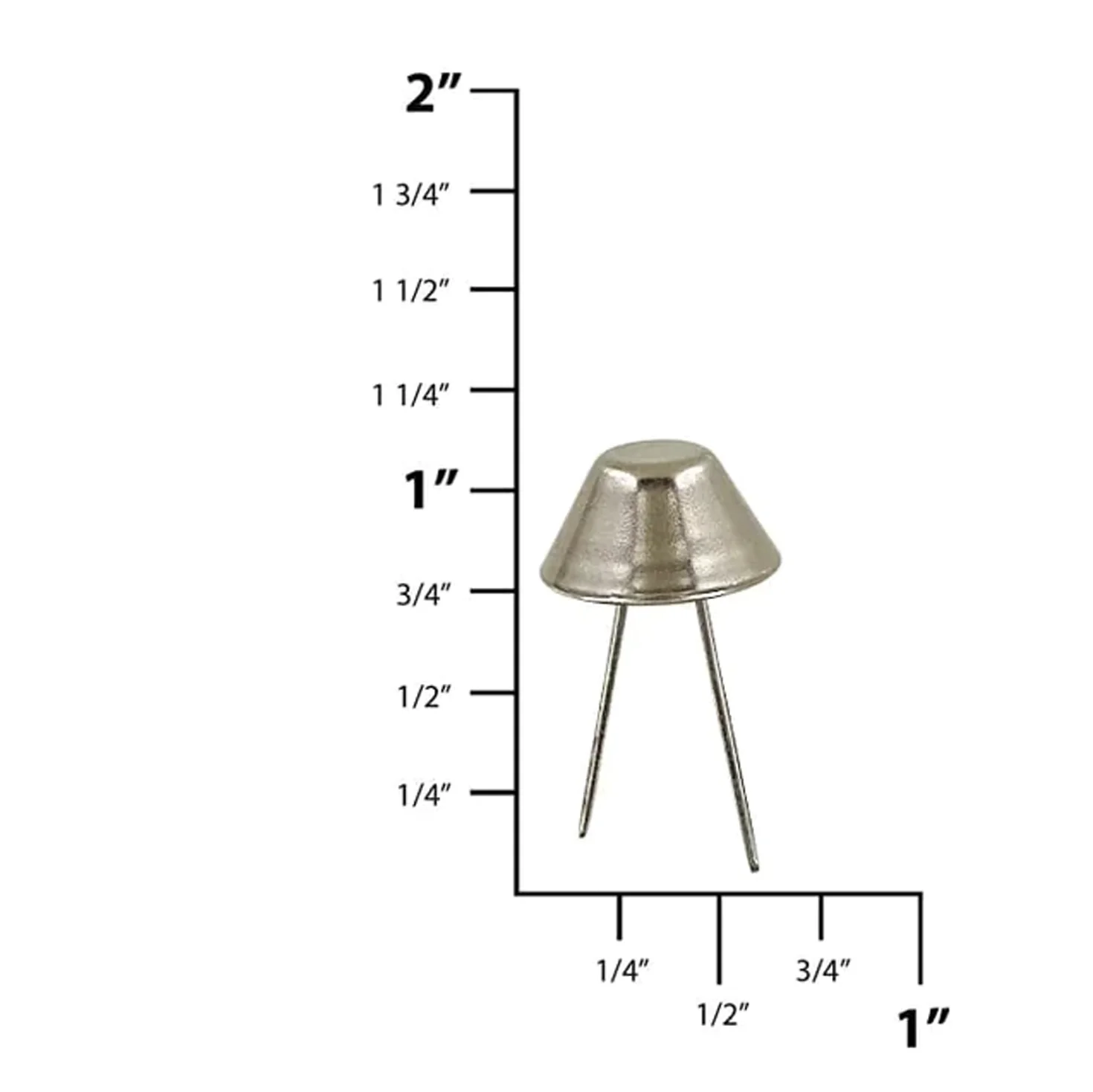 5/8" Black/Nickel, Cone Handbag Bottom Stud Prong, Zinc Alloy-PK10, #P-1503-BNIC