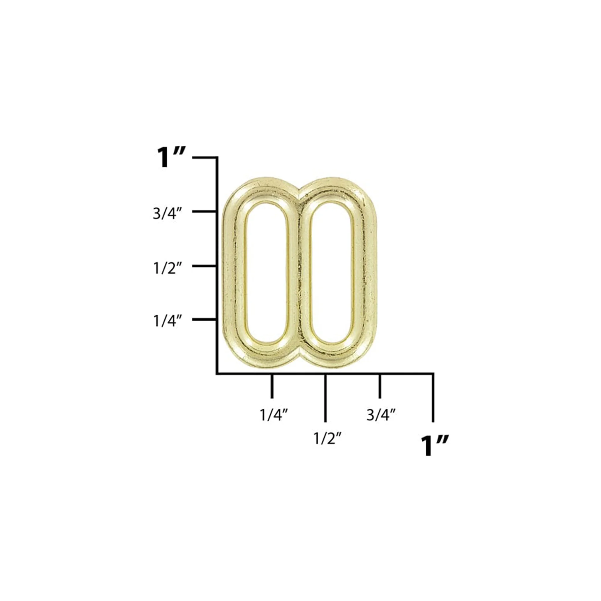 5/8" Brass, Cast Rounded Tri Bar Slide, Zinc Alloy, #C-1187-BP