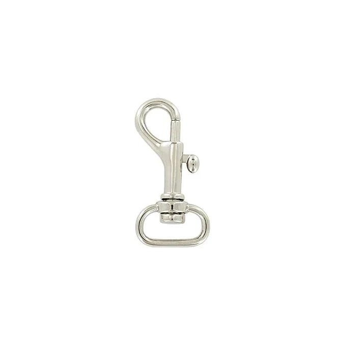 5/8" Nickel, Bolt Swivel Snap Hook, Zinc Alloy, #P-1785-NP