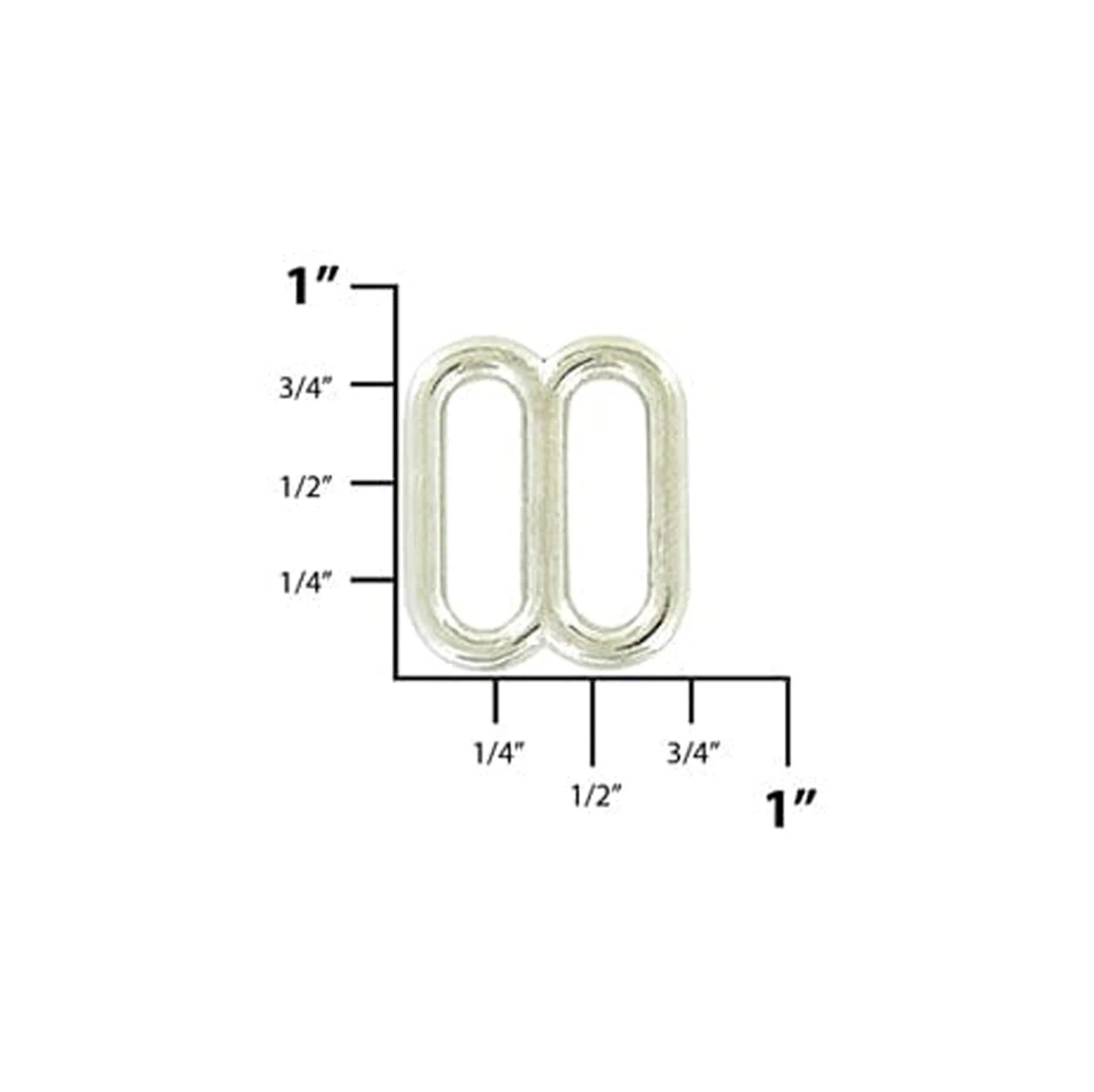 5/8" Nickel, Cast Rounded Tri Bar Slide, Zinc Alloy, #C-1187-NP