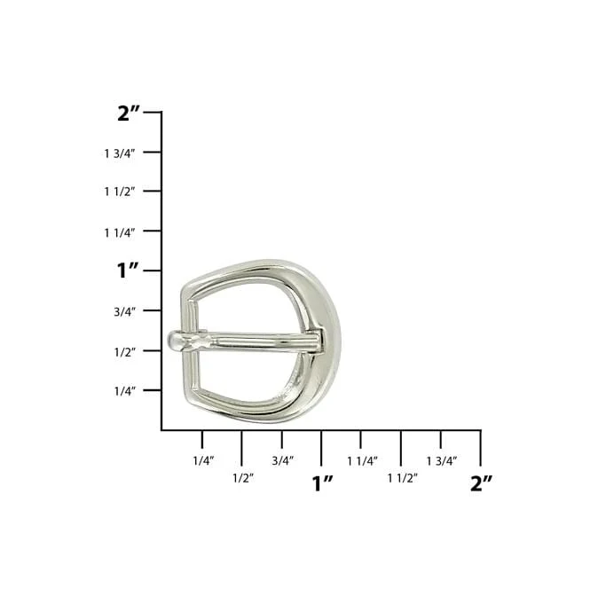 5/8" Nickel, Heel Bar Buckle, Zinc Alloy, #C-2058-NIC