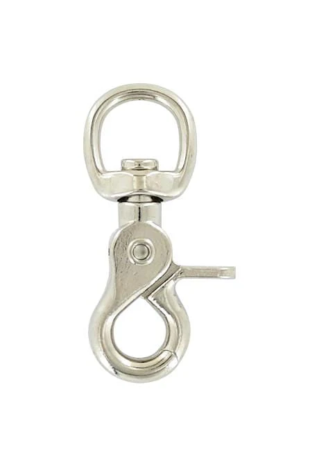 5/8" Nickel, Swivel Snap Hook, Zinc Alloy, #C-1351