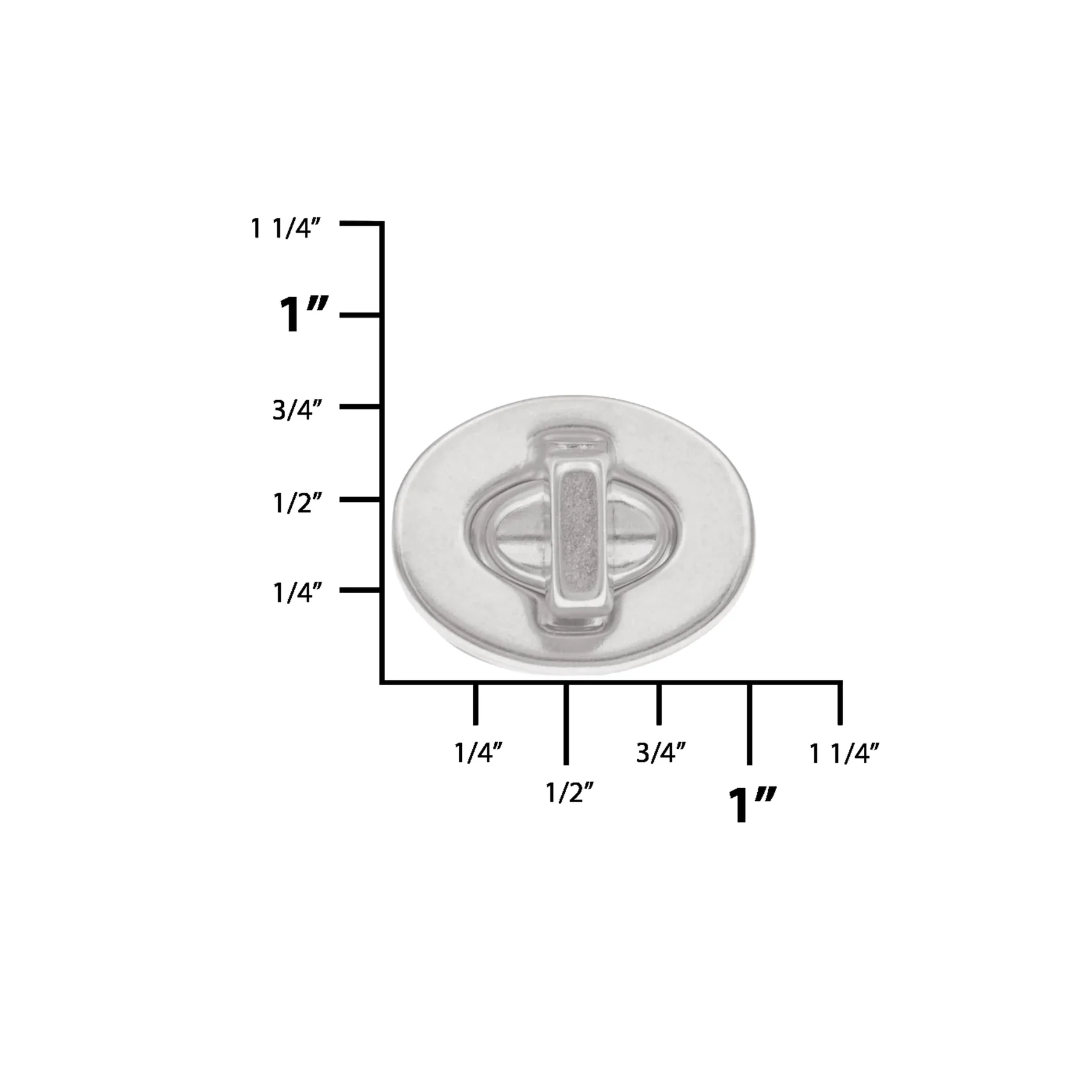 5/8" Nickel, Turn Lock, Solid Brass, #P-2109-SBN