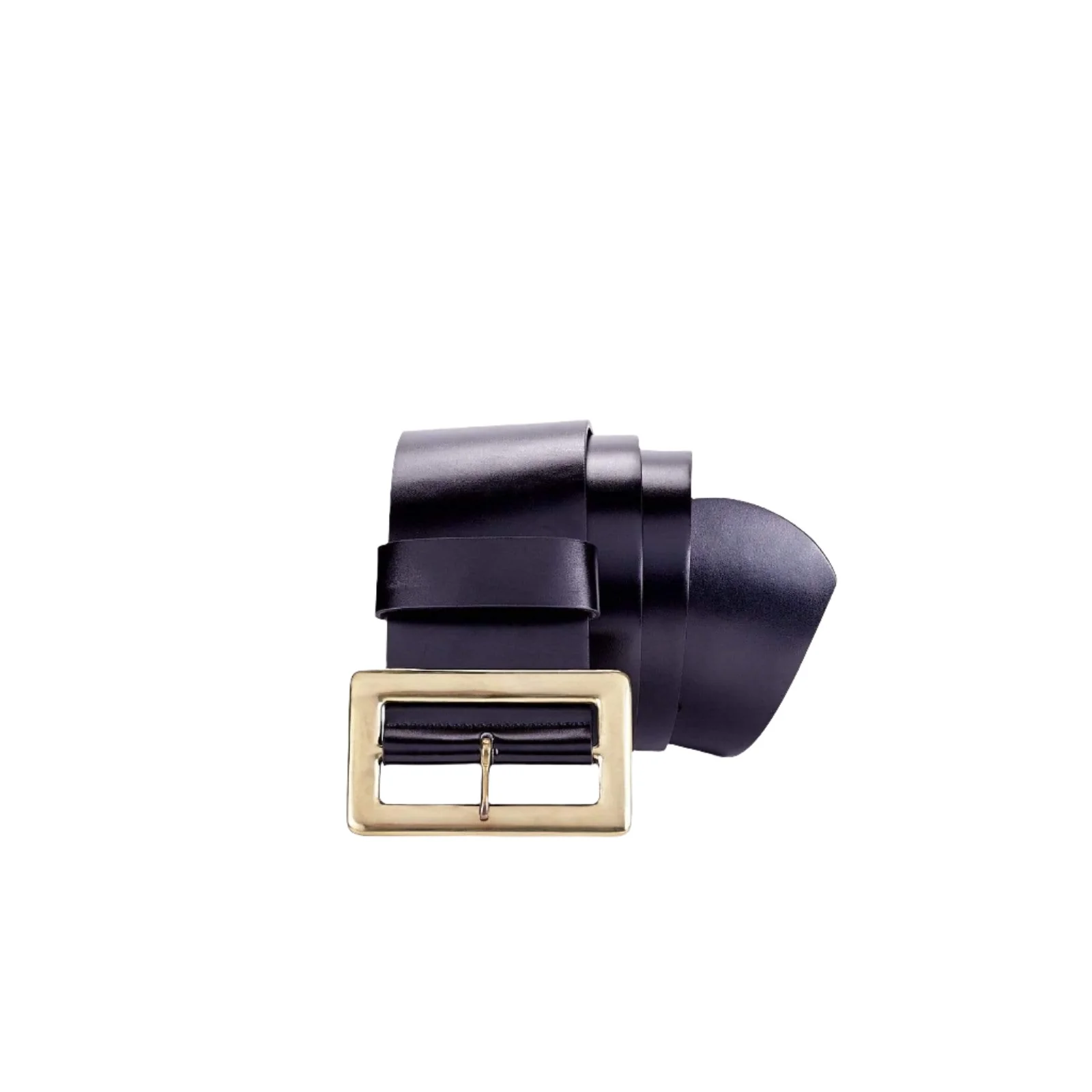 57" Black, Santa Belt with 3-1/2" Polished Solid Brass Buckle, Leather, #M-1691
