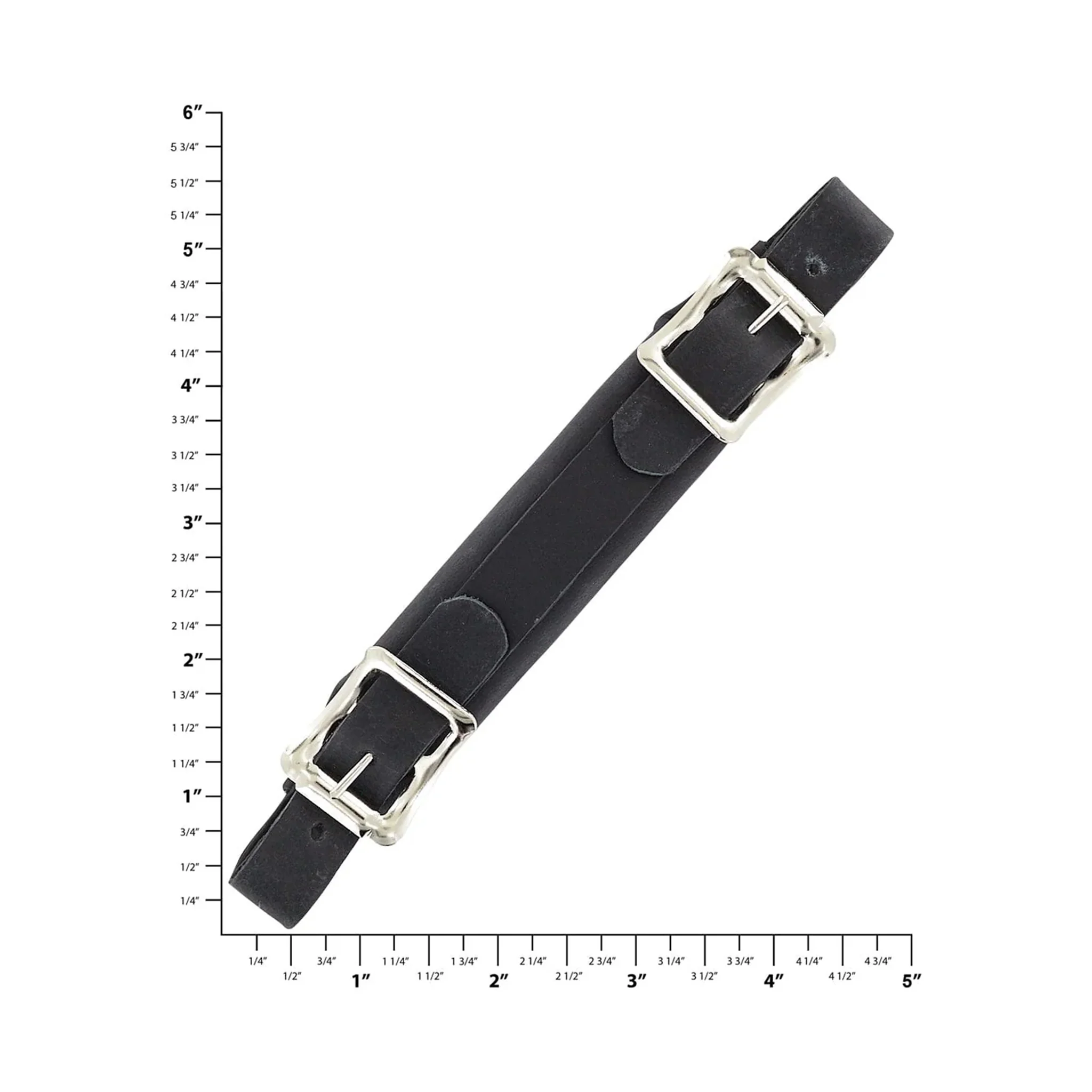 6 1/2" Black, Emergency Handle with Nickel Hardware, Leather, #67-BLK