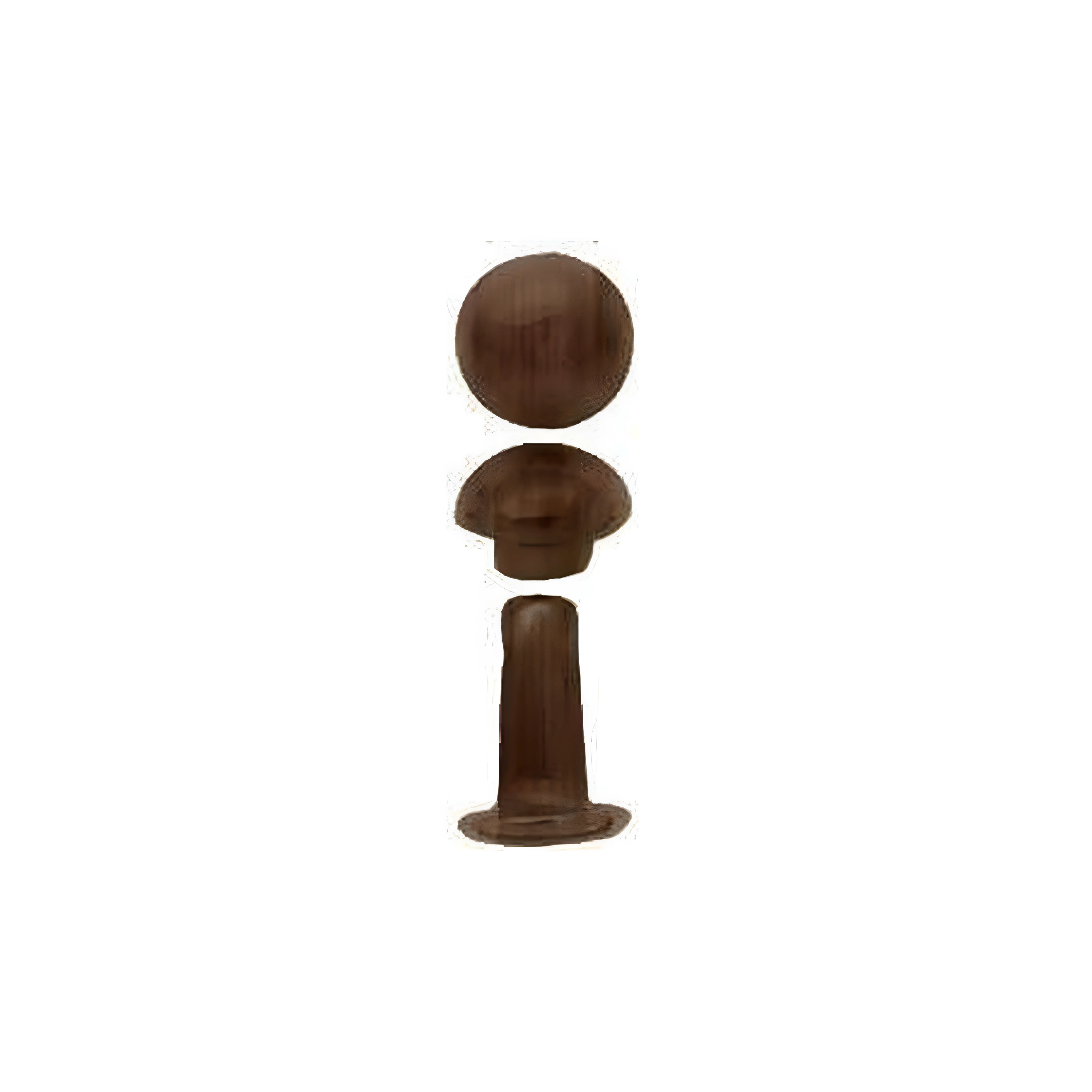 6mm Antique Brass, Double Cap Domed Rivet, Steel - 12 pk, #A-406-ANTB