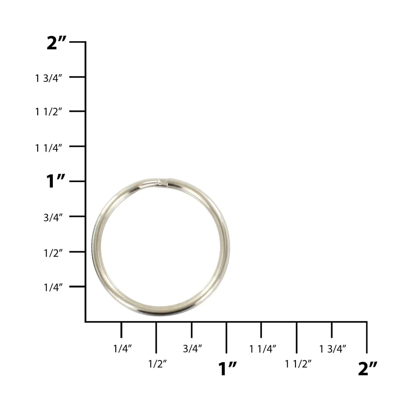 7/8" Nickel, Split Key Ring, Steel, #L-199-7-8N