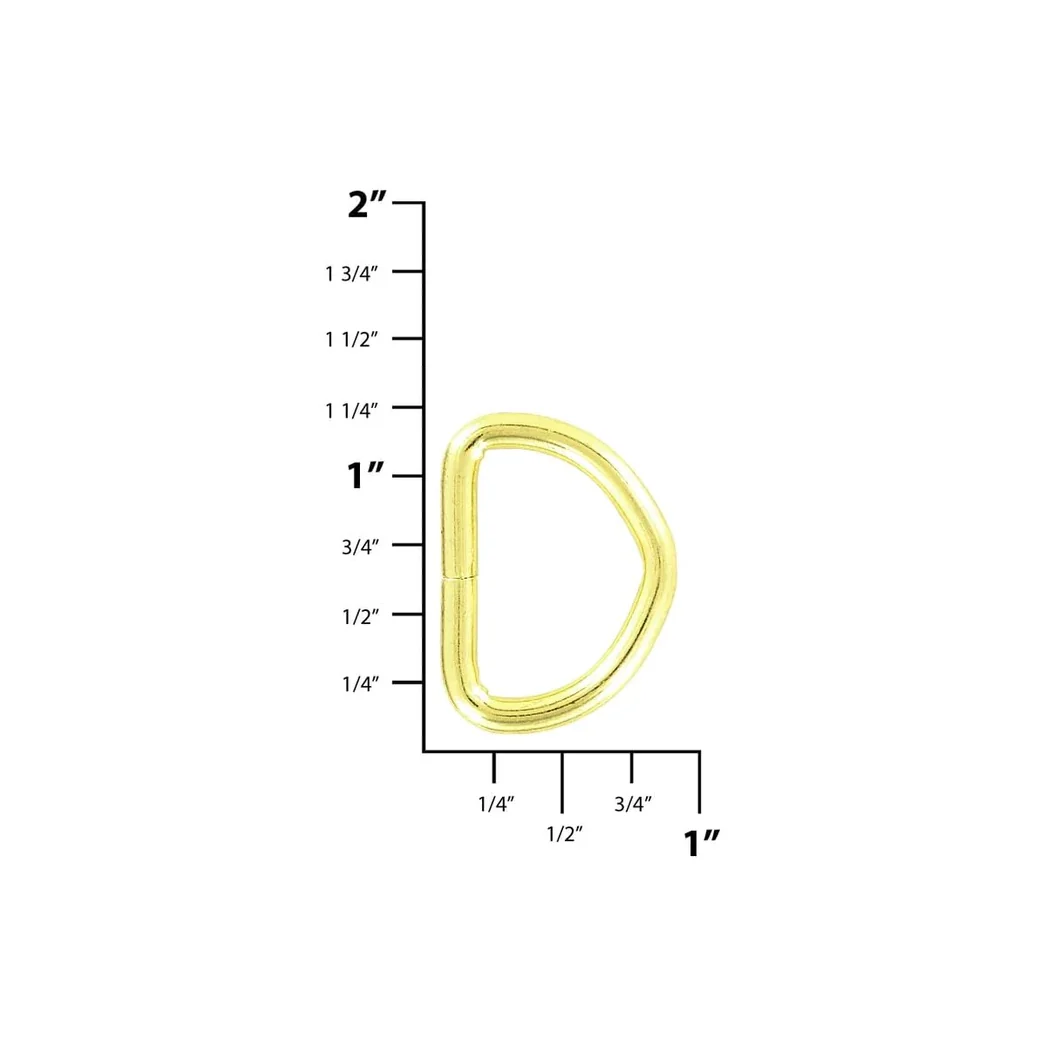 7/8" Shiny Gold, Split D-Ring, Steel, #D-106-BP