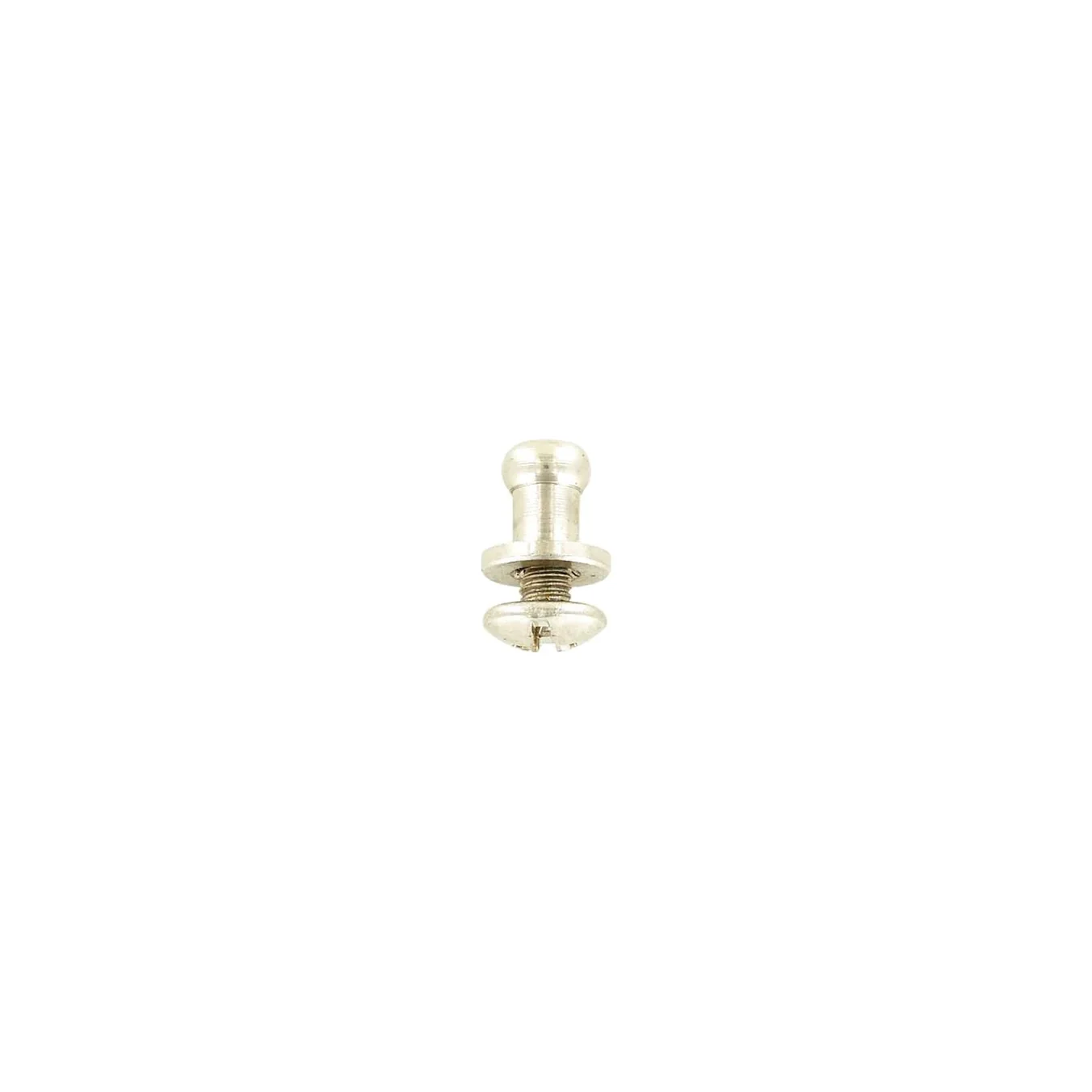 7mm, Nickel, Small Collar Button Stud with Screw, Solid Brass - PK5, #P-2712-SBN