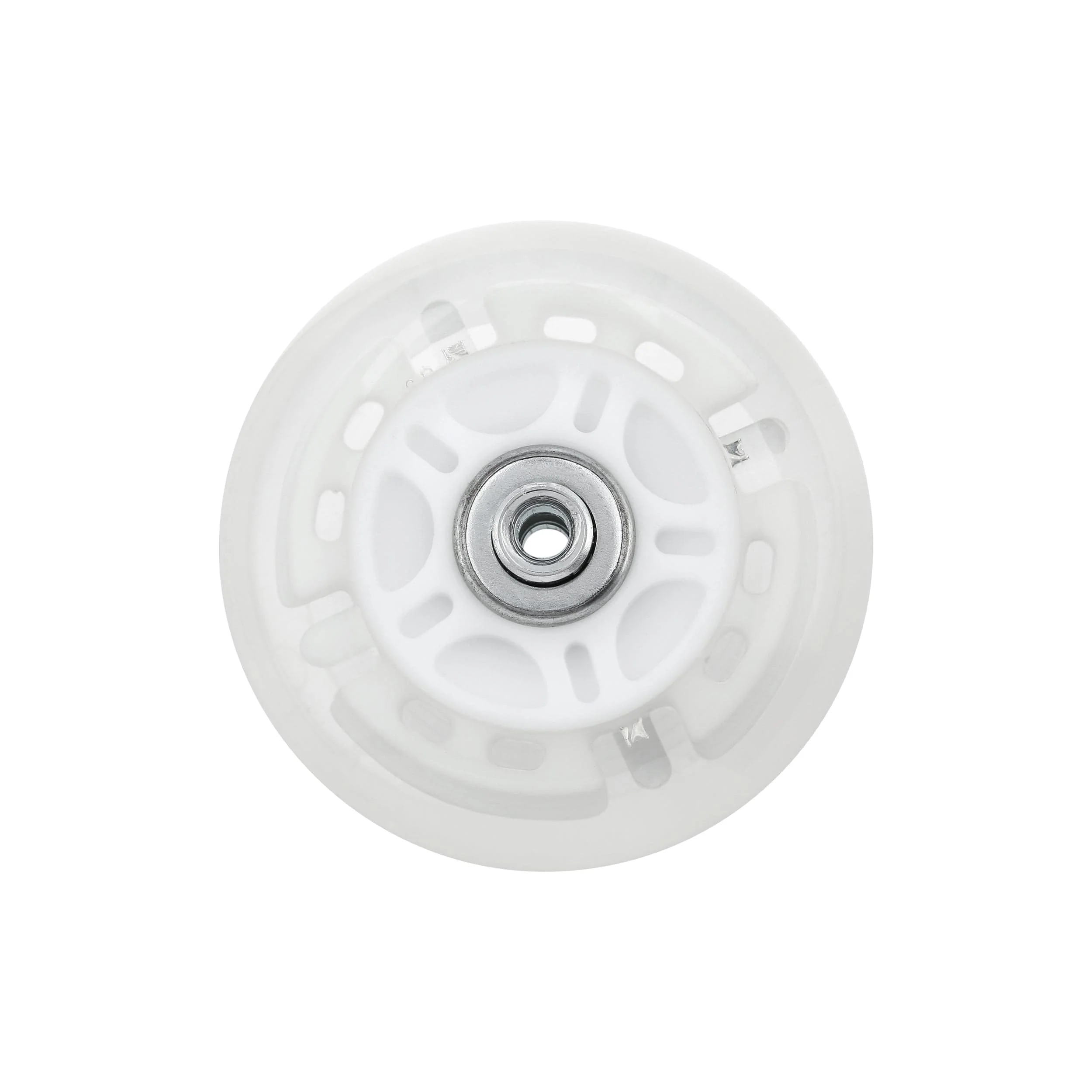 80mm White, In-line skate wheel with LED Lights, PolyUrethane, #L-3892-WHT
