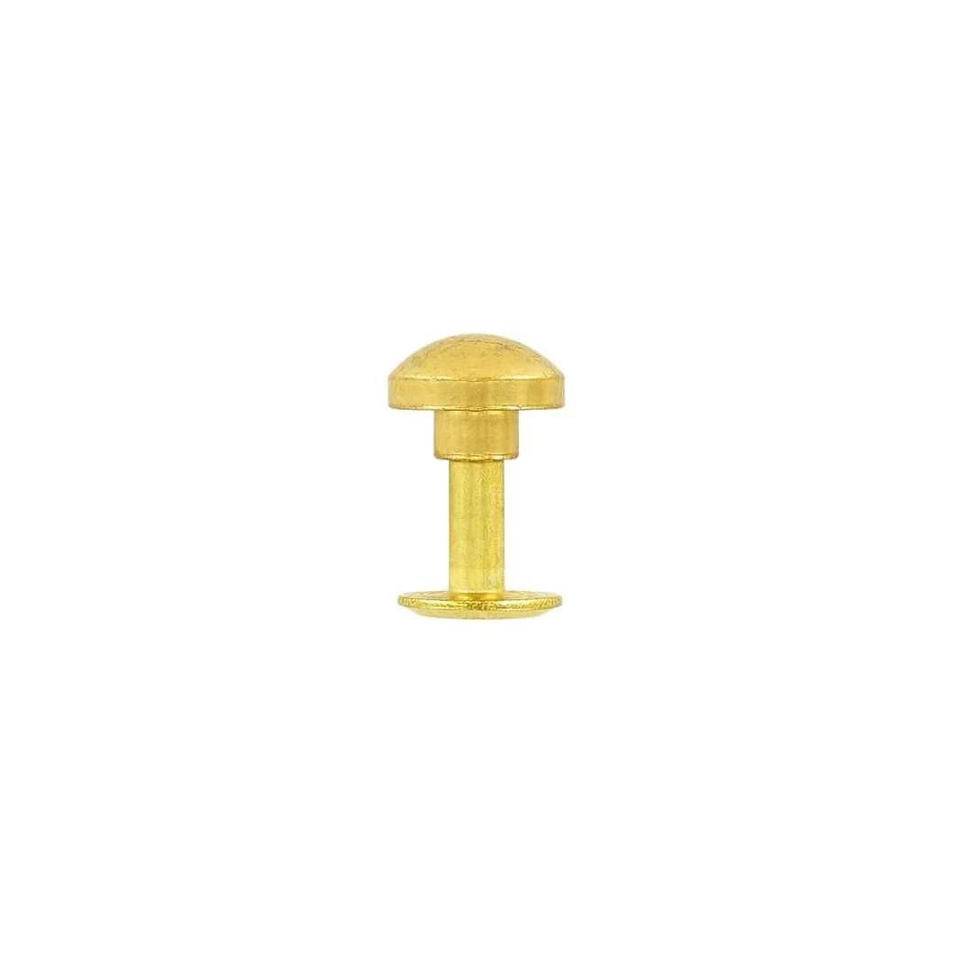 9.5mm Gold, Press Button, Solid Brass, #P-2221