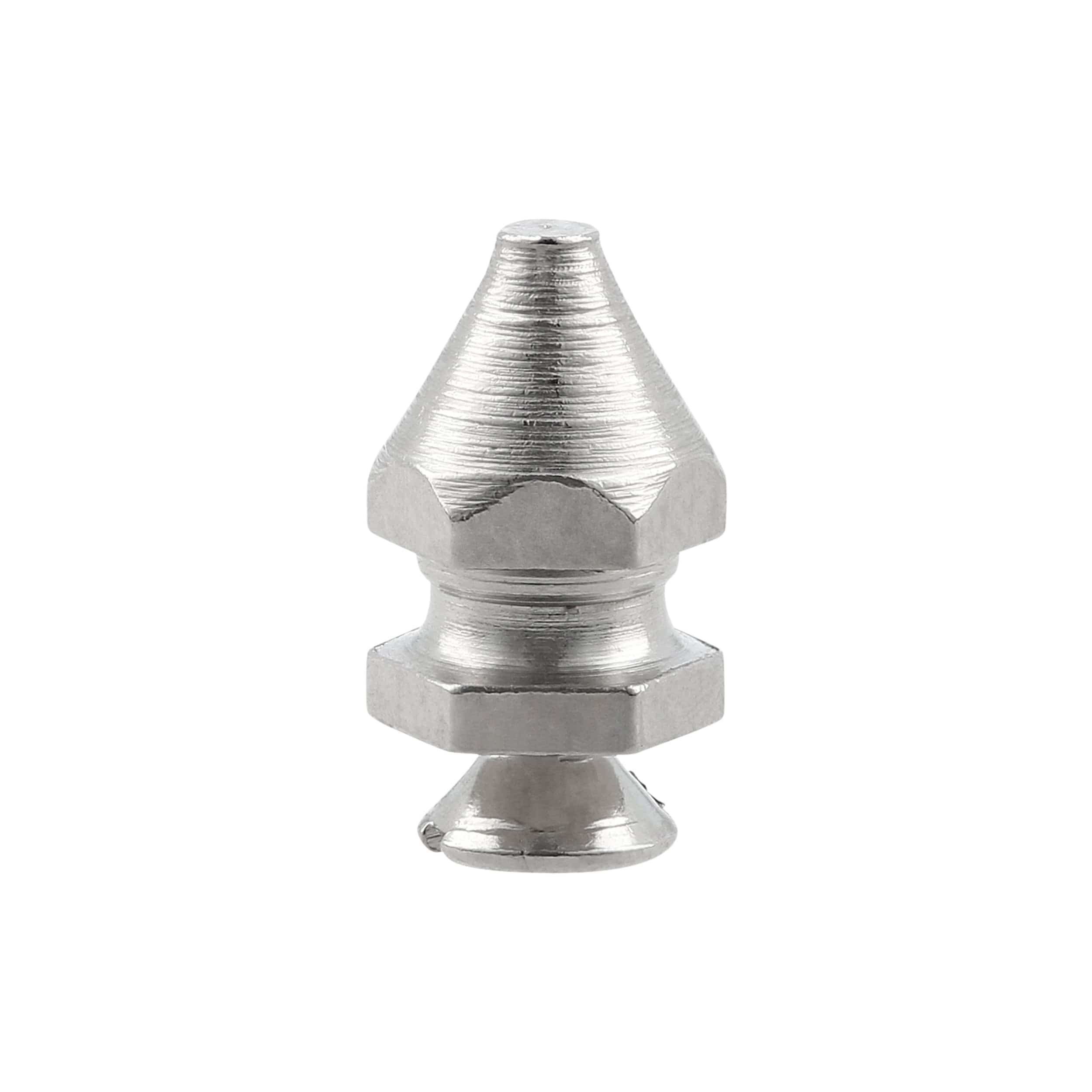 9.5mm Nickel, Spike Stud Top with Screw, Solid Brass - PK10, #C-1693