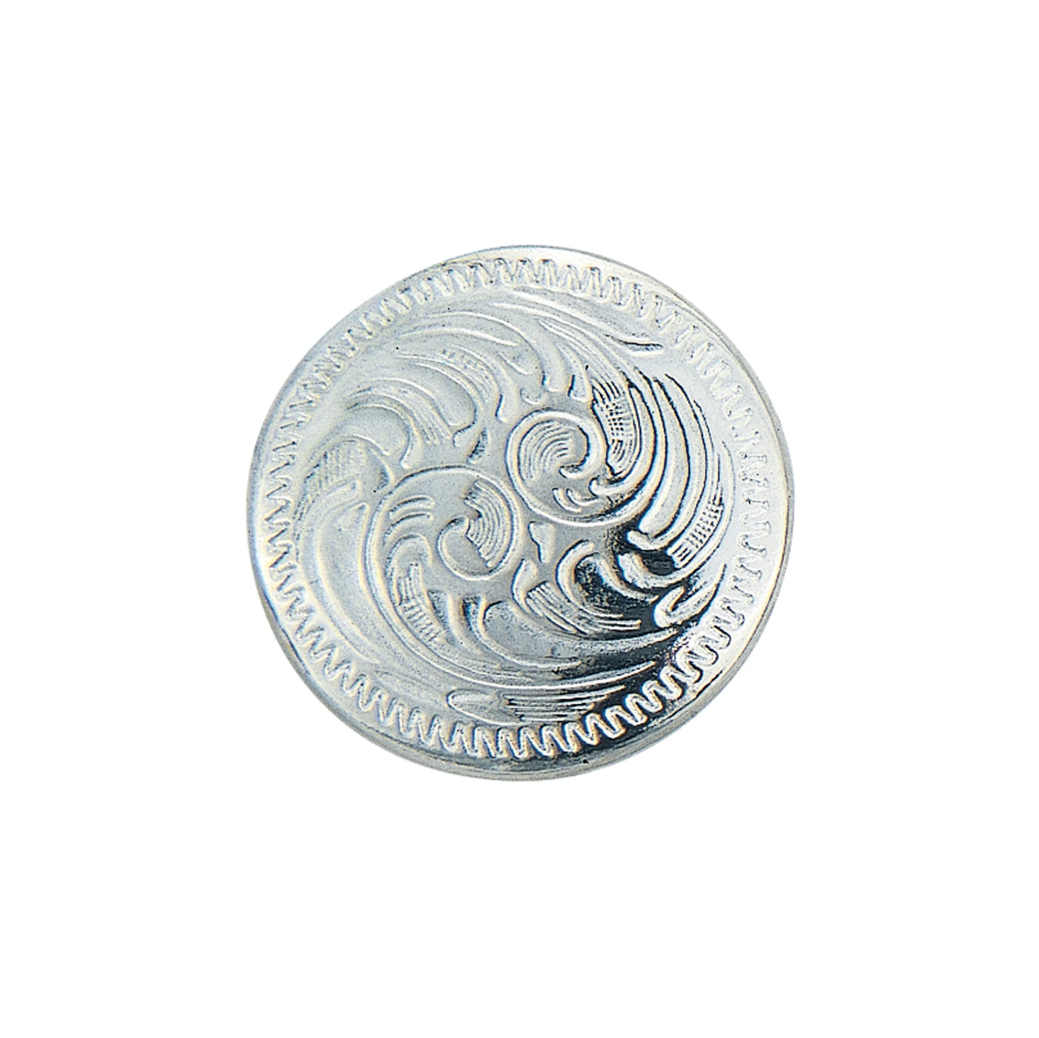 Concho with Chicago Screws, Nickel Plated/Zinc Die Cast, 1-1/8"