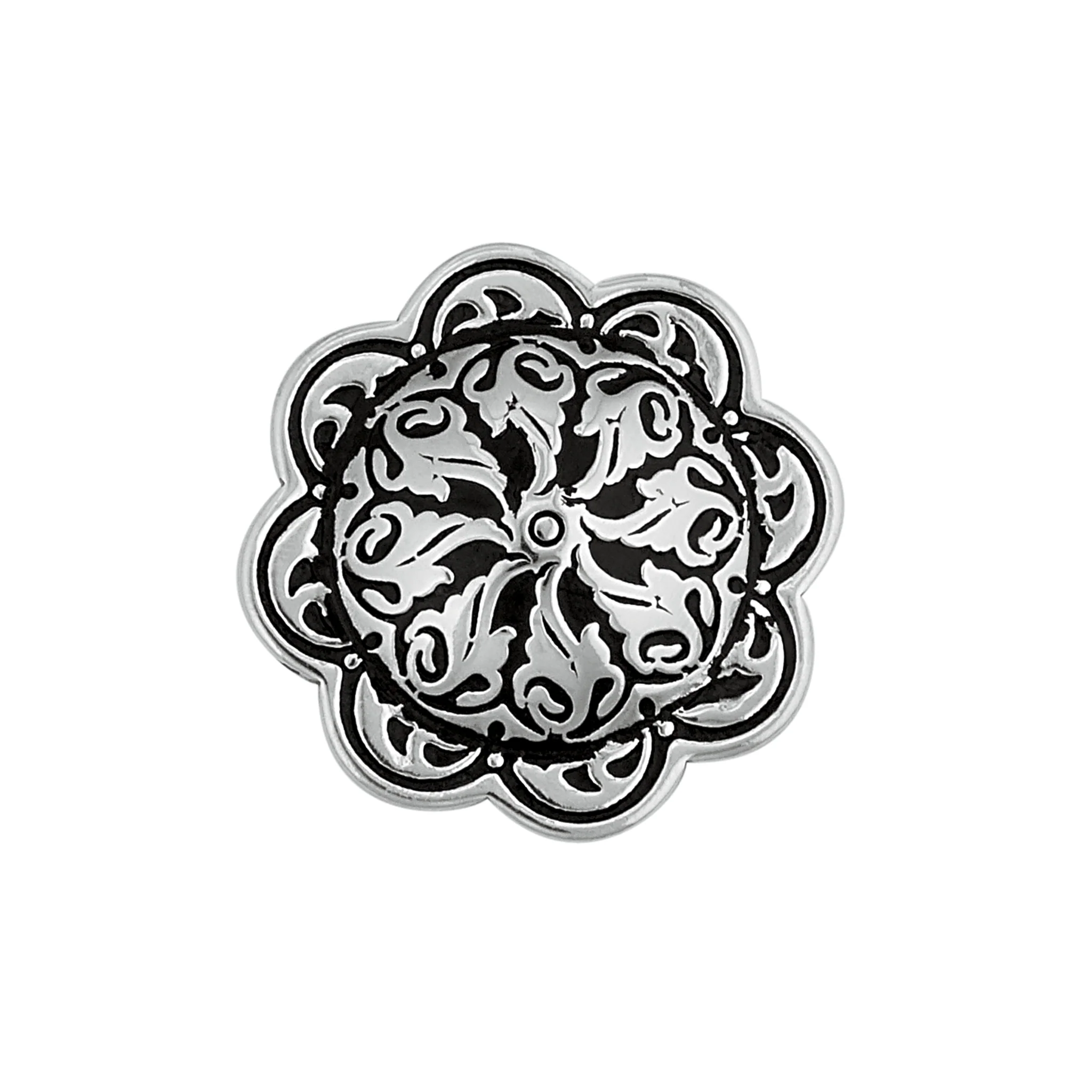 Jeremiah Watt Accented Floral Concho with Wood Screw