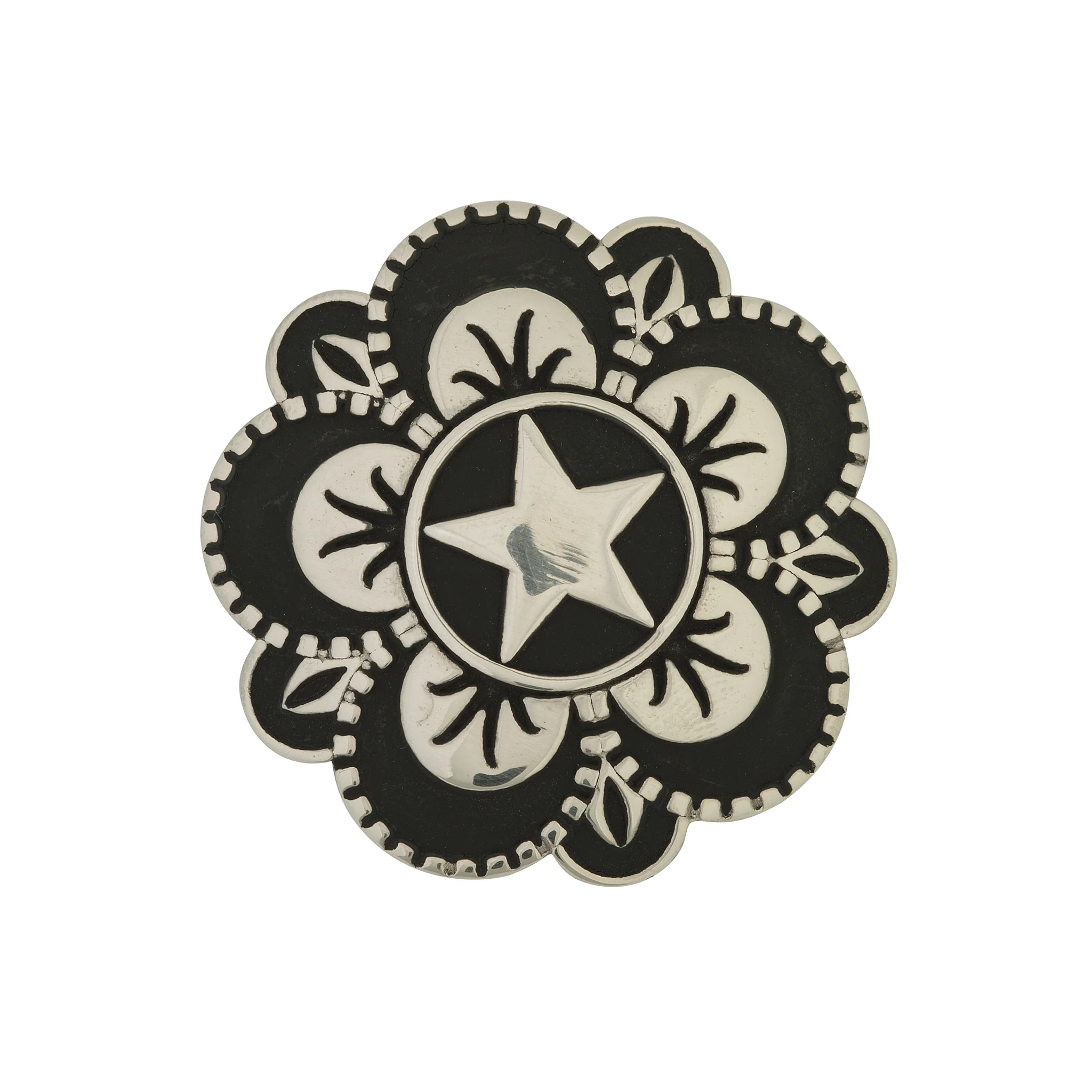 Jeremiah Watt Floral Star Concho, 1-1/2" with screw 1 7674-jeremiah-watt-floral-star-concho-1-1-2-with-screw-1.webp