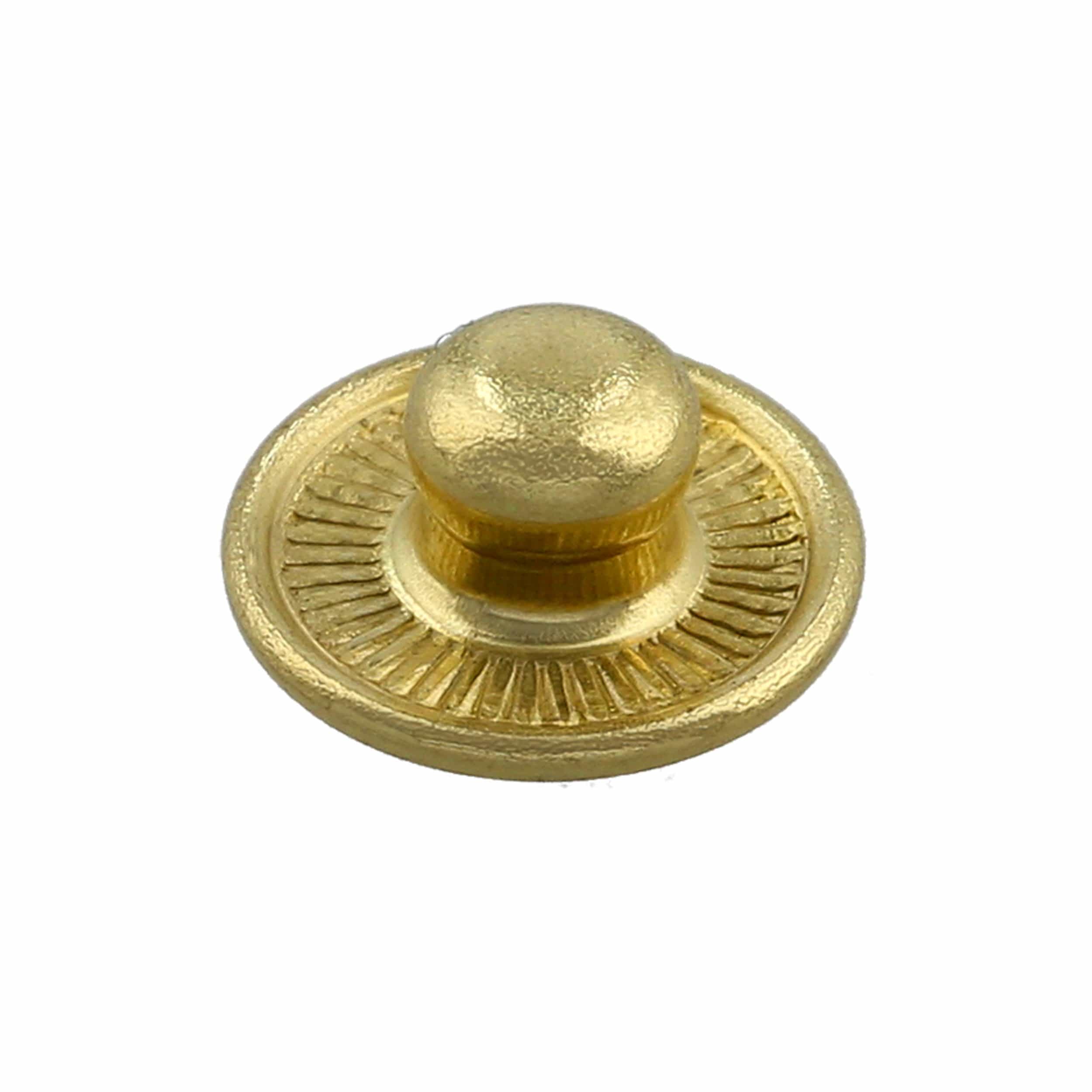 Line 2 Brass, 1/4" Parallel Spring Snap Stud, Solid Brass, #2374-SB