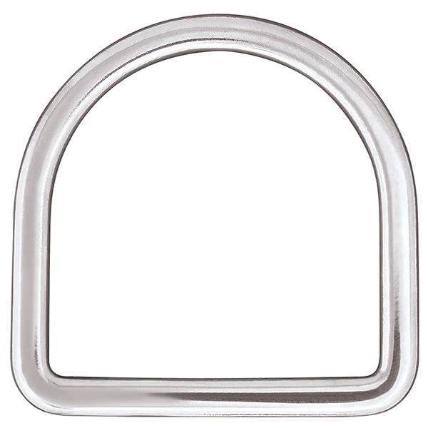 Long Flat Saddle D-Ring Stainless Steel, 3"