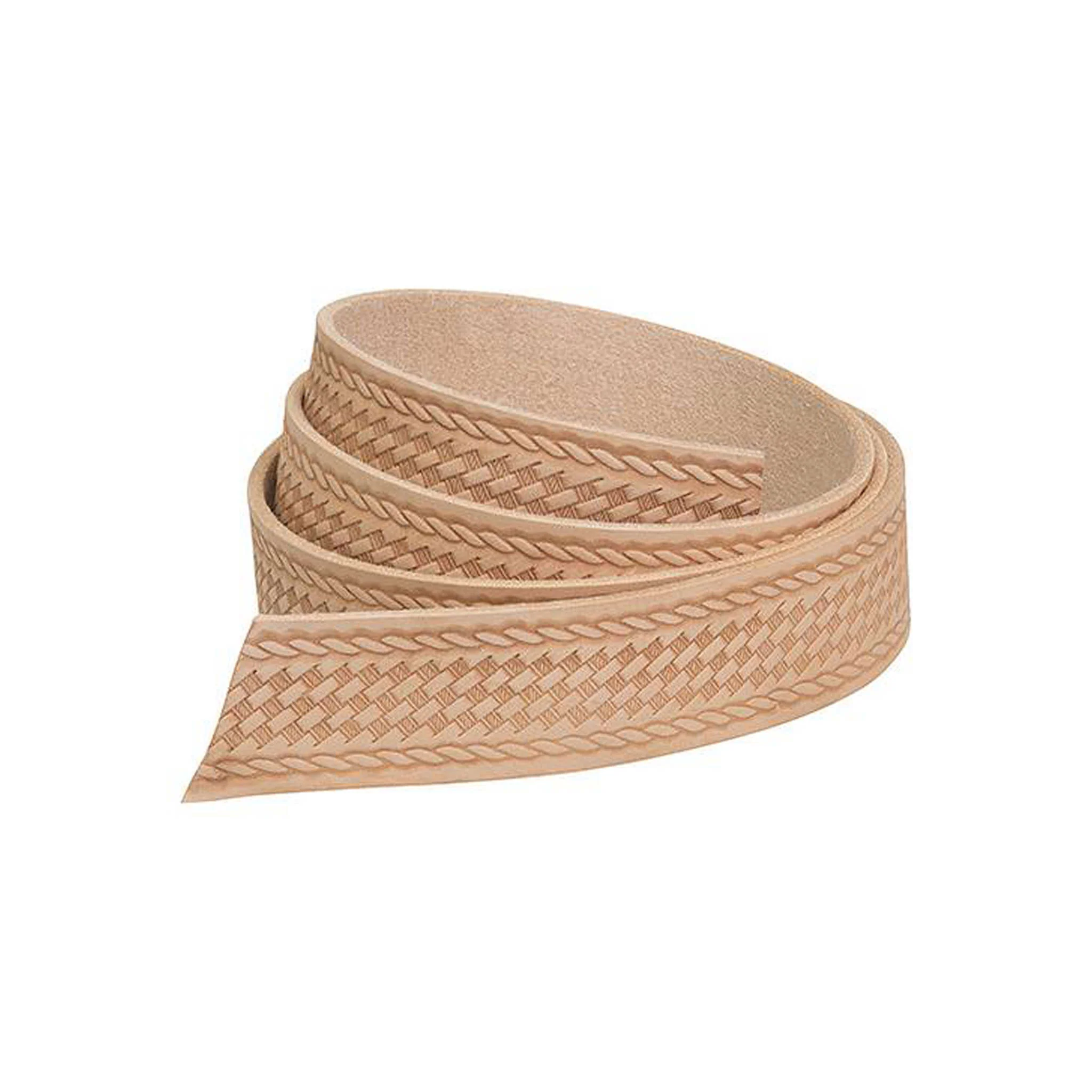 Natural Strap Embossed Belt Blank, 8/9 oz.