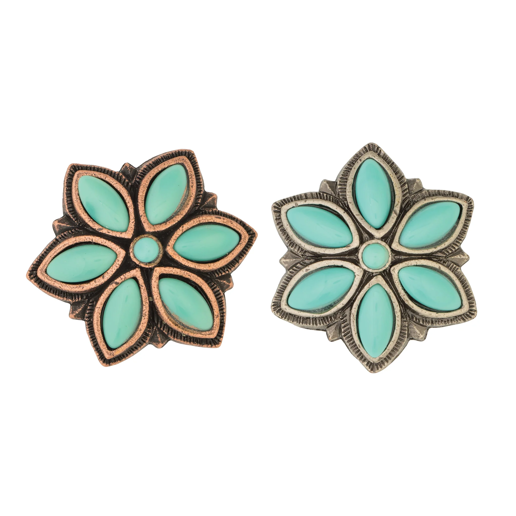 #1846 Floral Stone Concho with Post