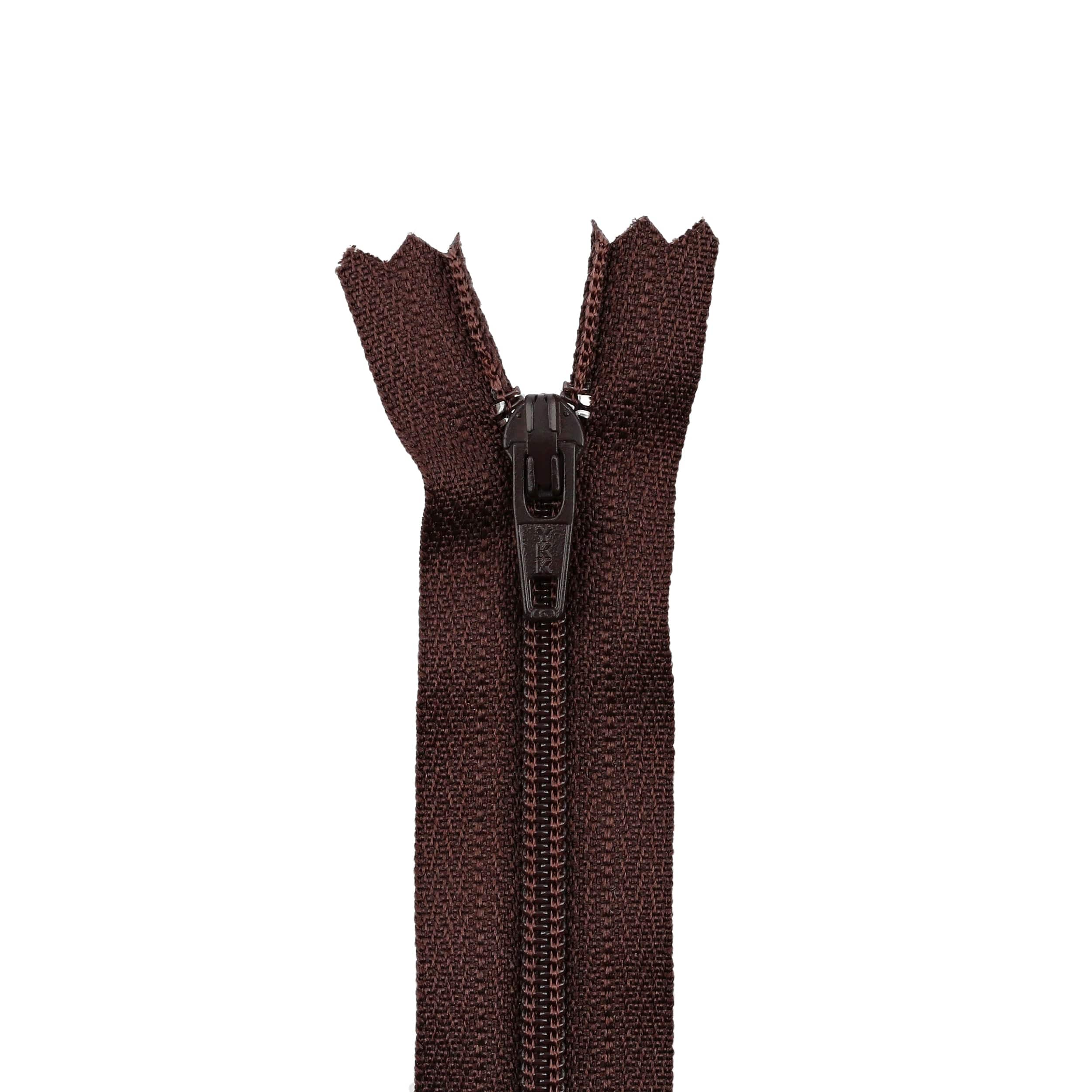 #2.5 Coil, Brown, 7" YKK Closed End Zipper, Nylon, #705-7-BRO
